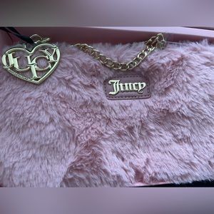 Juicy couture Pink fur wristlet & wallet